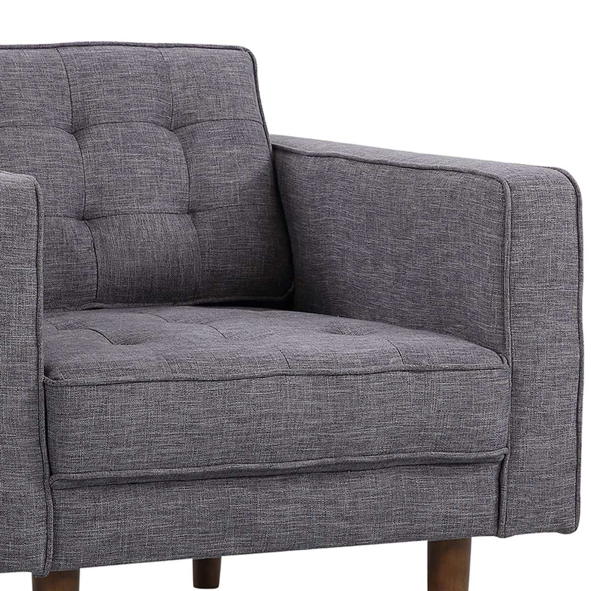 Element Mid-Century Modern Chair in Dark Gray Linen and Walnut Legs By Armen Living | Armchairs | Modishstore - 4