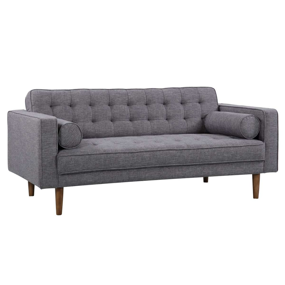 Element Mid-Century Modern Loveseat in Dark Gray Linen and Walnut Legs By Armen Living | Loveseats | Modishstore - 3