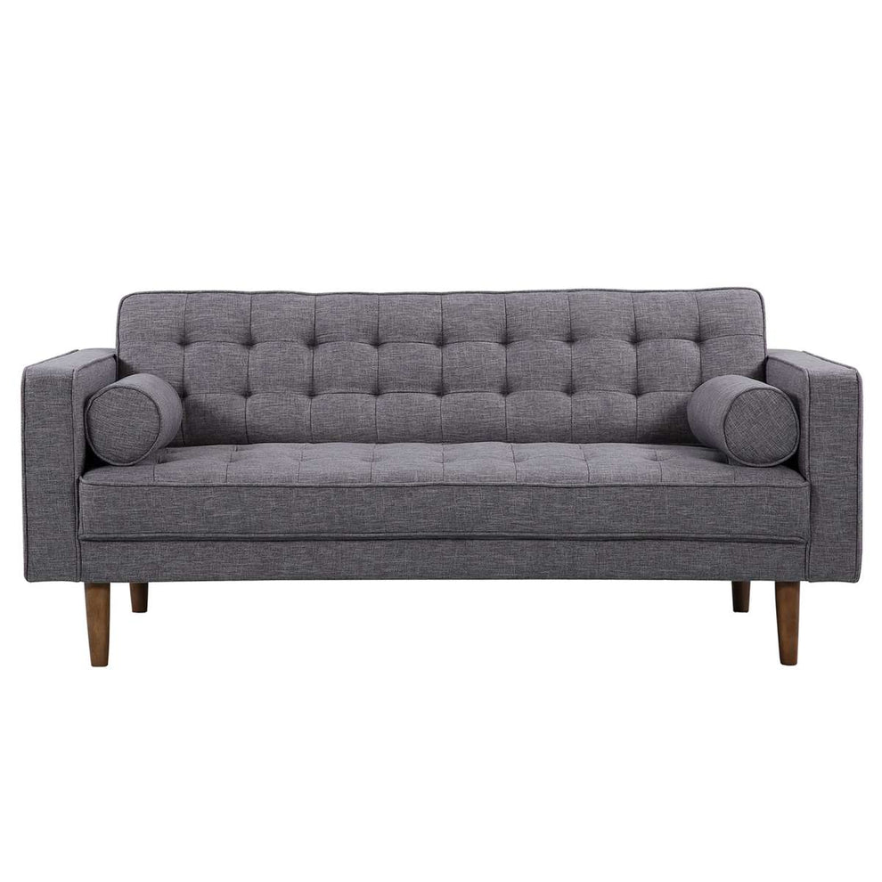 Element Mid-Century Modern Loveseat in Dark Gray Linen and Walnut Legs By Armen Living | Loveseats | Modishstore - 2