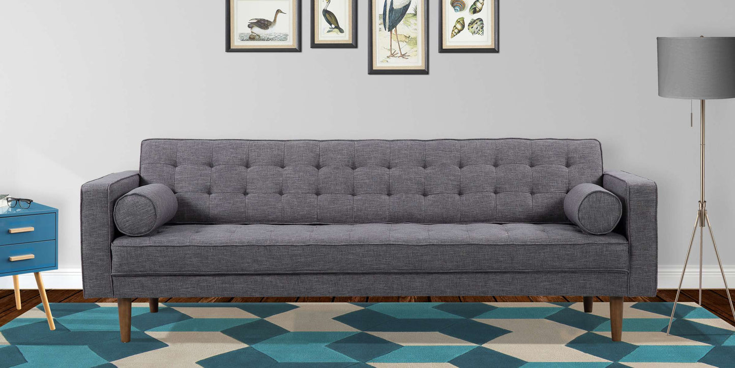 Element Mid-Century Modern Sofa in Dark Gray Linen and Walnut Legs By Armen Living | Sofas | Modishstore