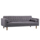 Element Mid-Century Modern Sofa in Dark Gray Linen and Walnut Legs By Armen Living | Sofas | Modishstore - 2