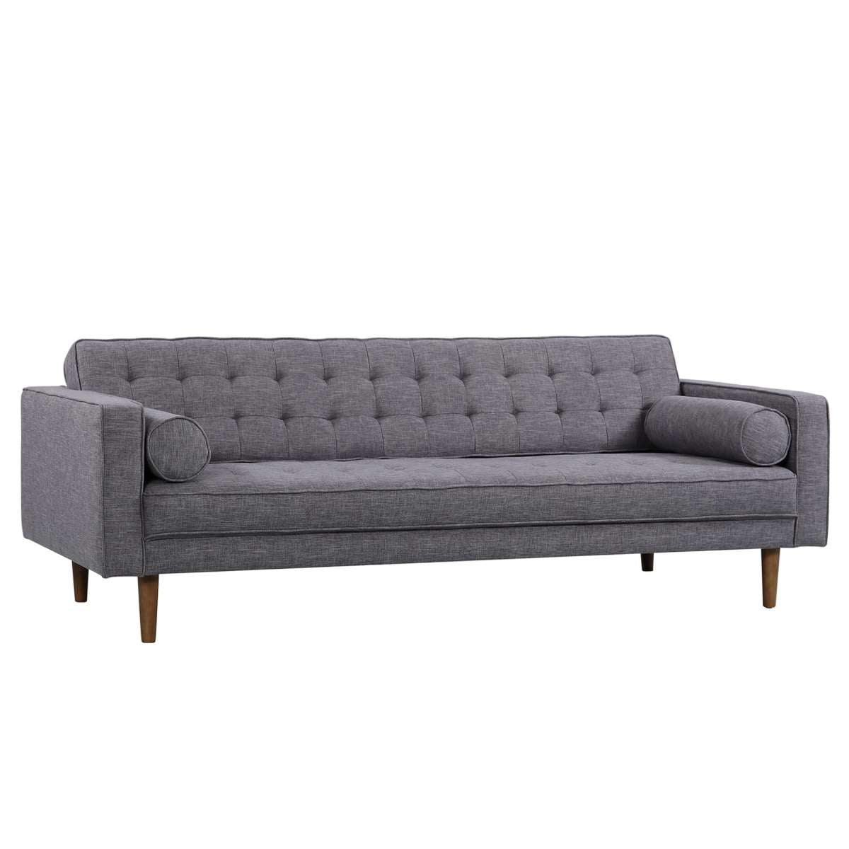 Element Mid-Century Modern Sofa in Dark Gray Linen and Walnut Legs By Armen Living | Sofas | Modishstore - 2