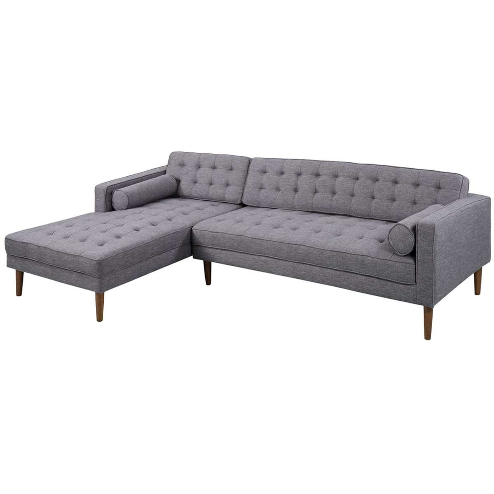 Element Left-Side Chaise Sectional in Dark Gray Linen and Walnut Legs By Armen Living | Sectional | Modishstore - 2
