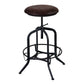 Elena Adjustable Barstool in Industrial Gray Finish with Brown Fabric Seat By Armen Living | Bar Stools | Modishstore - 2