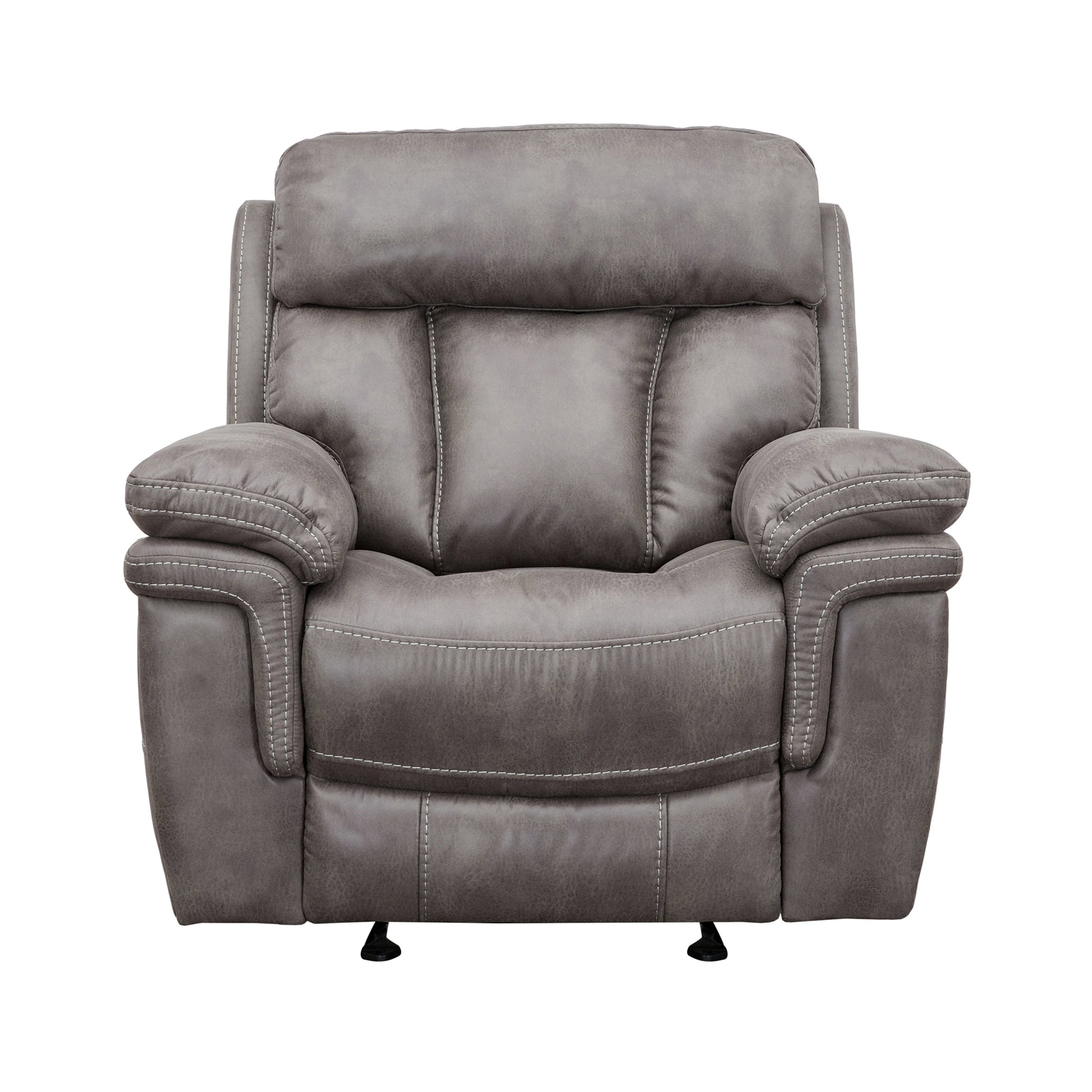Estelle Power Recliner Chair in Gunmetal Fabric By Armen Living | Chairs & Recliners | Modishstore - 4