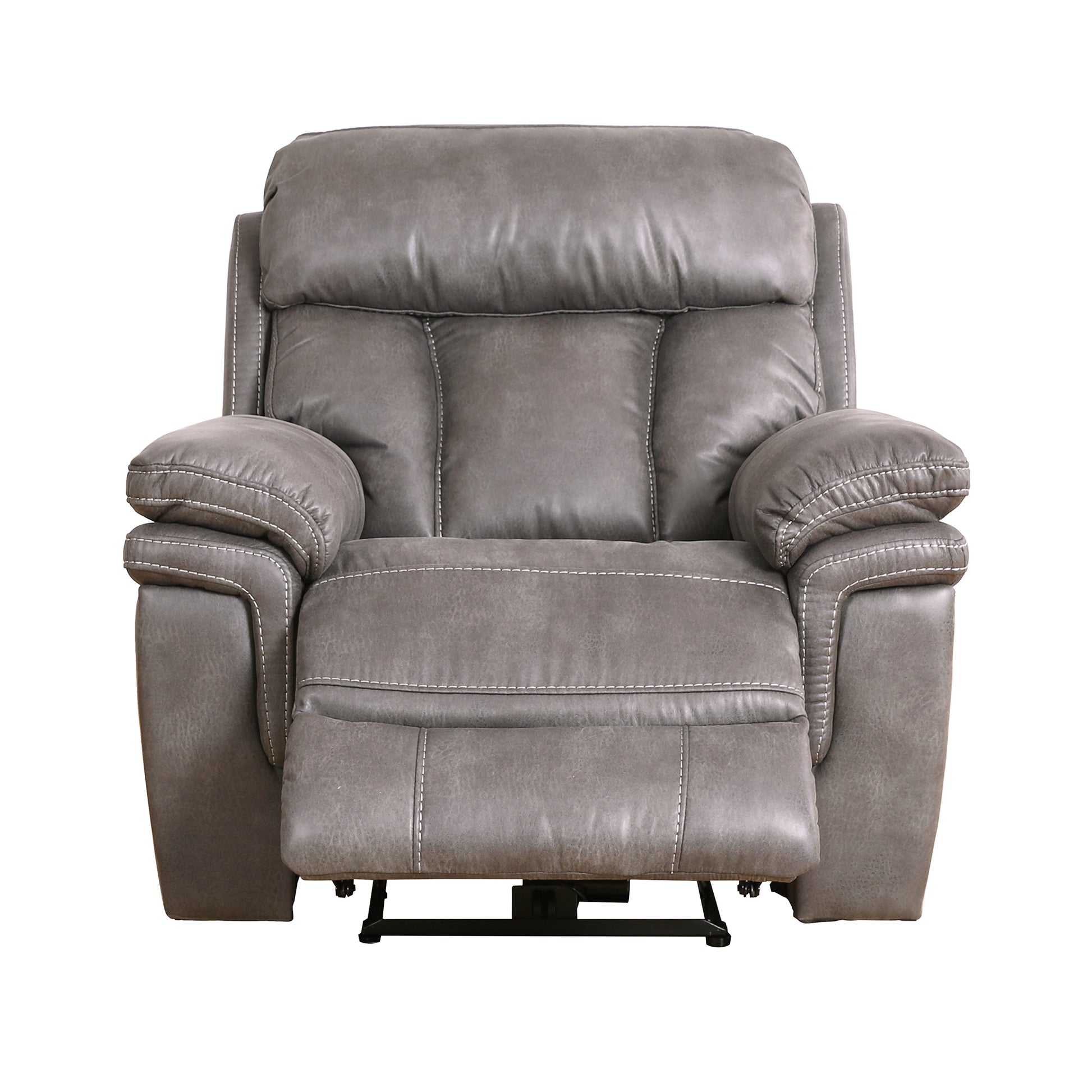 Estelle Power Recliner Chair in Gunmetal Fabric By Armen Living | Chairs & Recliners | Modishstore - 5