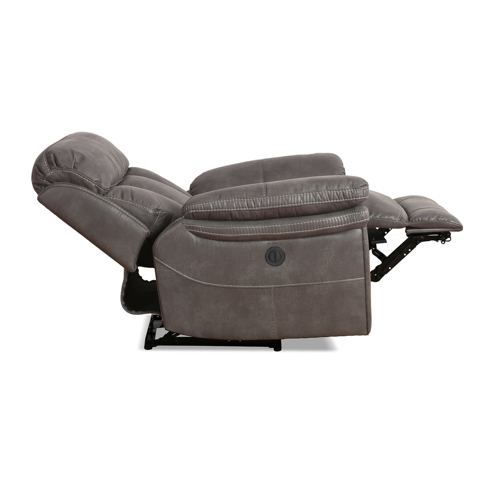 Estelle Power Recliner Chair in Gunmetal Fabric By Armen Living | Chairs & Recliners | Modishstore - 7