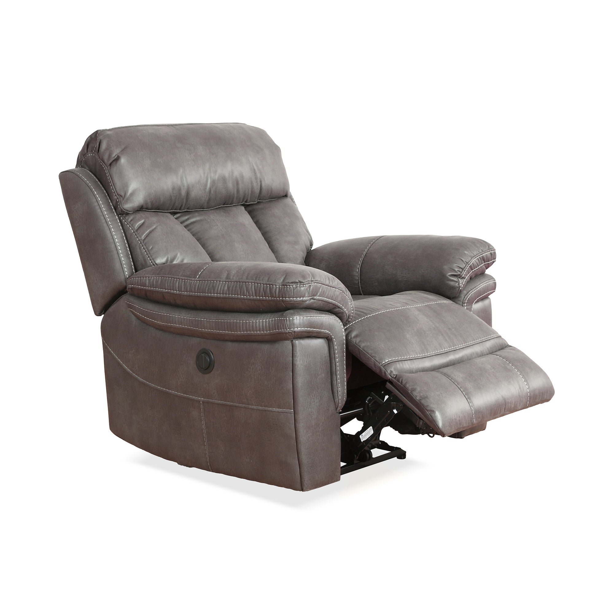 Armen Living Estelle Power Recliner Chair in Gunmetal Fabric - Thumbnail 5
