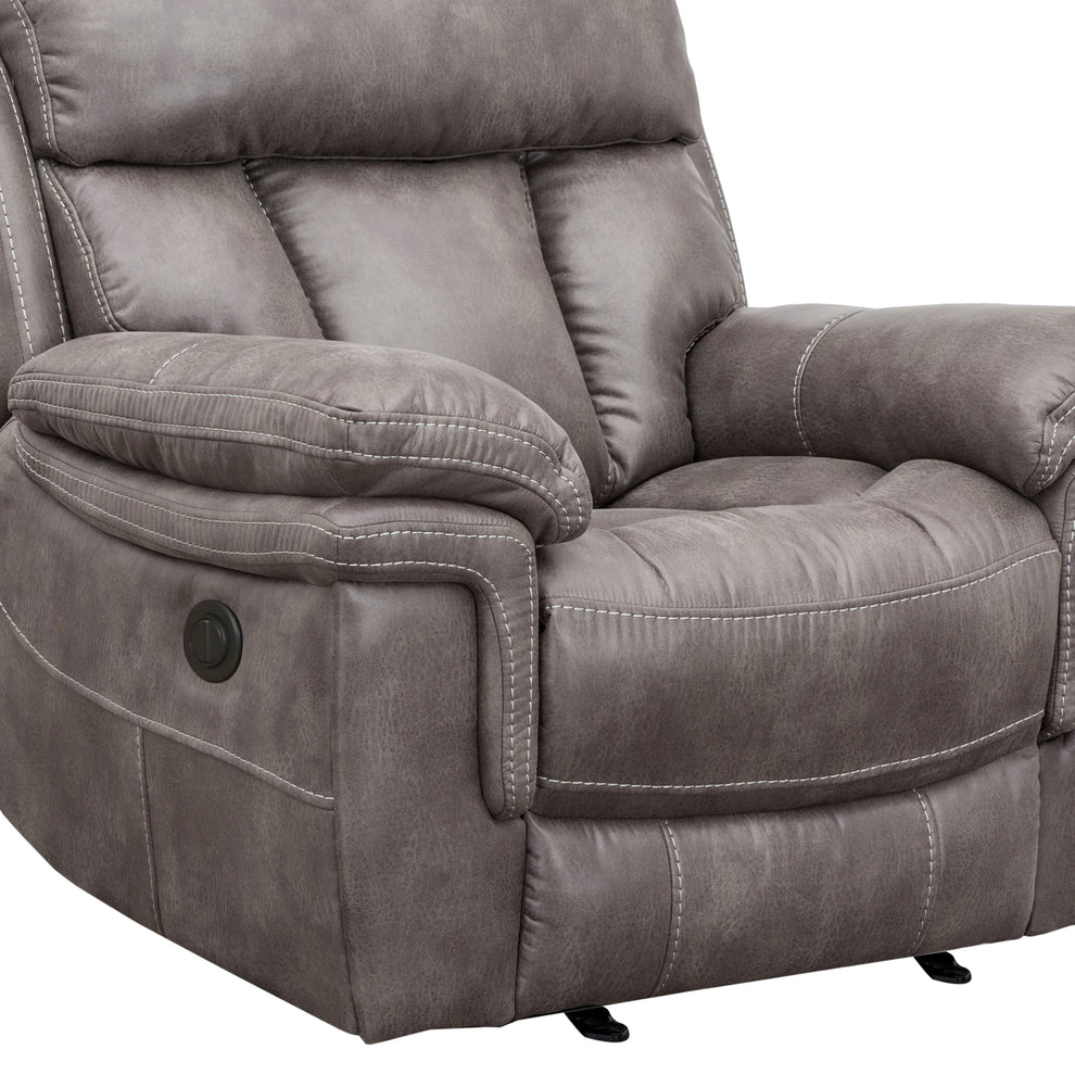 Estelle Power Recliner Chair in Gunmetal Fabric By Armen Living | Chairs & Recliners | Modishstore - 9