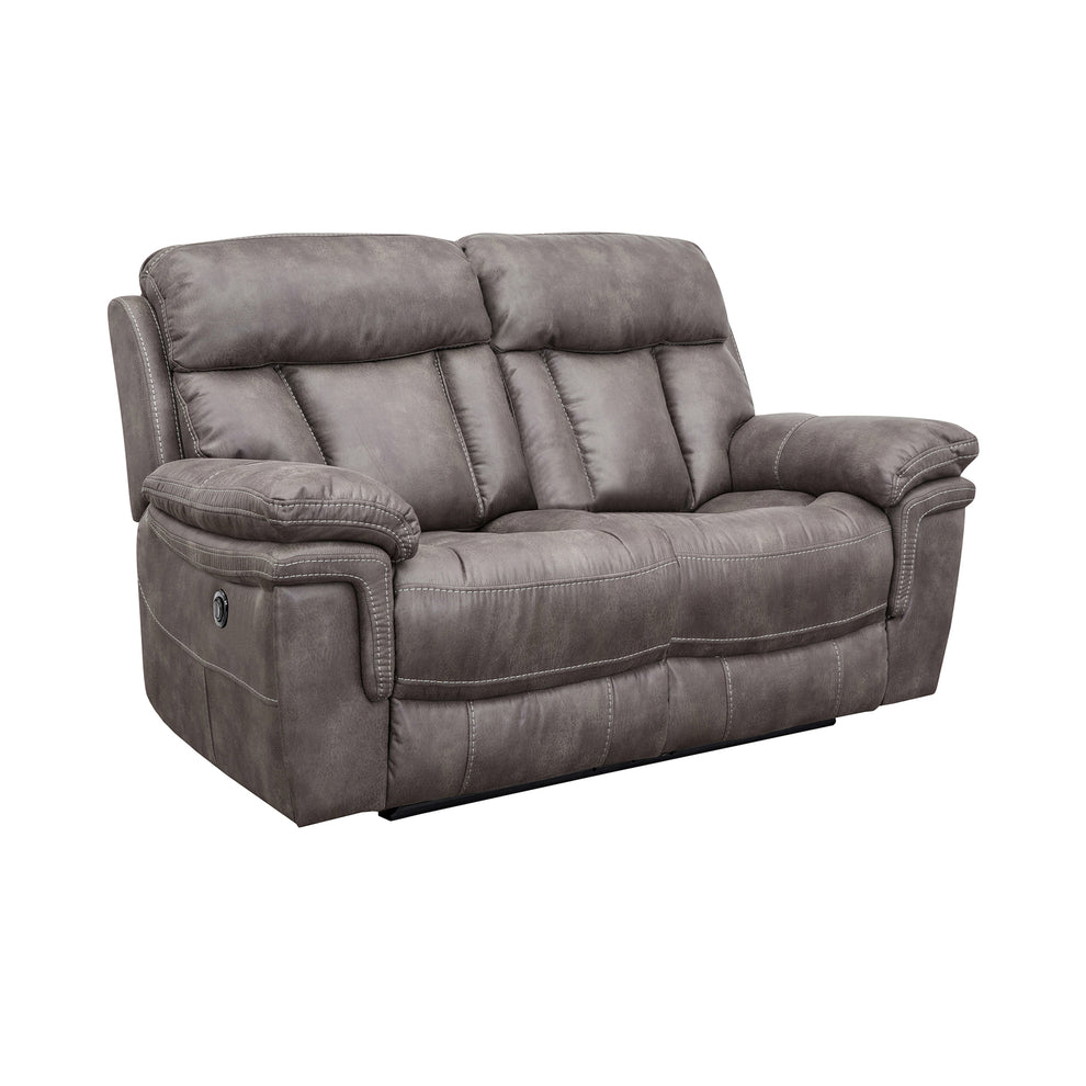 Estelle Power Loveseat in Gunmetal Fabric By Armen Living | Loveseats | Modishstore - 2