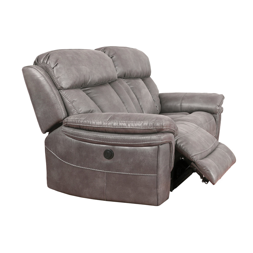 Estelle Power Loveseat in Gunmetal Fabric By Armen Living | Loveseats | Modishstore - 6