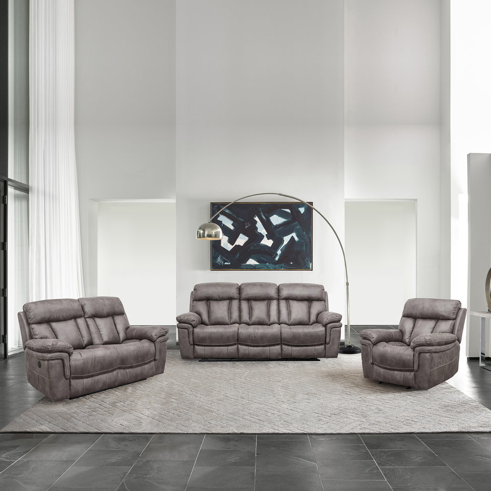 Estelle Power Loveseat in Gunmetal Fabric By Armen Living | Loveseats | Modishstore - 3