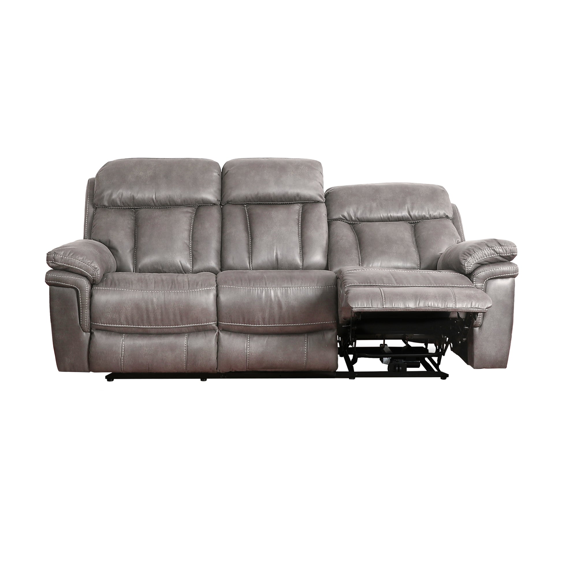 Estelle Power Reclining Sofa in Gunmetal Fabric By Armen Living | Sofas | Modishstore - 6