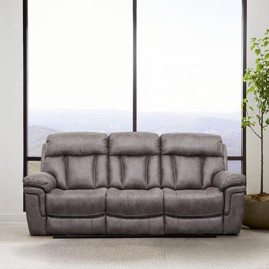 Estelle Power Reclining Sofa in Gunmetal Fabric By Armen Living | Sofas | Modishstore