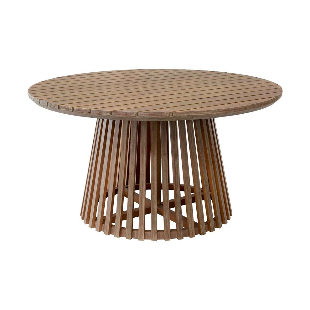 Escondido Outdoor Patio Round Dining Table in Light Eucalyptus Wood By Armen Living | Outdoor Tables | Modishstore - 3