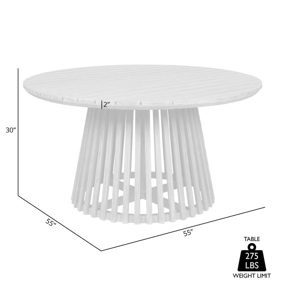 Escondido Outdoor Patio Round Dining Table in Light Eucalyptus Wood By Armen Living | Outdoor Tables | Modishstore - 7