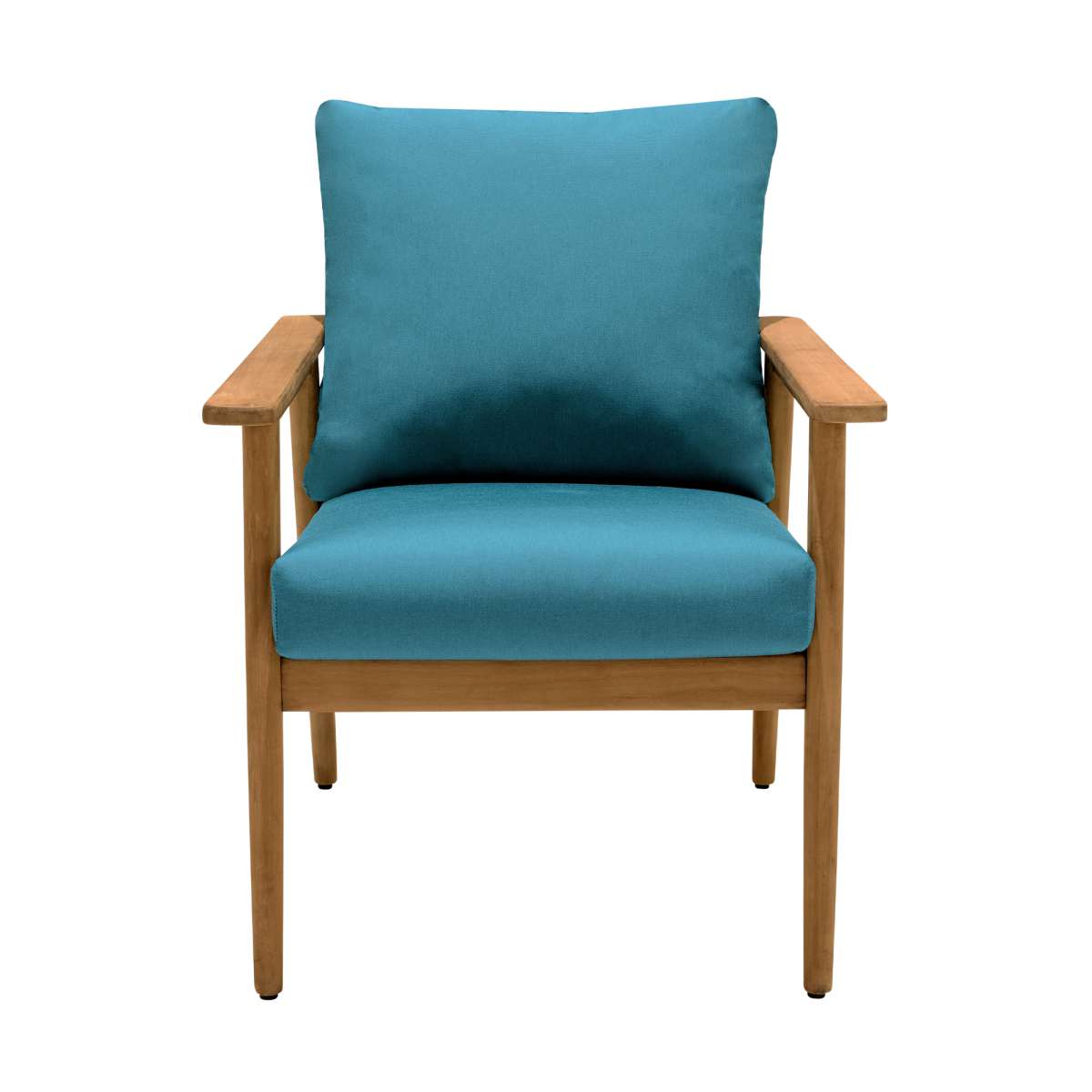 Eve Outdoor Teak Wood Lounge Chair with Teal Olefin By Armen Living | Outdoor Chairs |  Modishstore  - 3