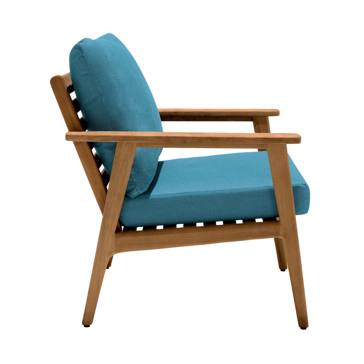 Eve Outdoor Teak Wood Lounge Chair with Teal Olefin By Armen Living | Outdoor Chairs |  Modishstore  - 4
