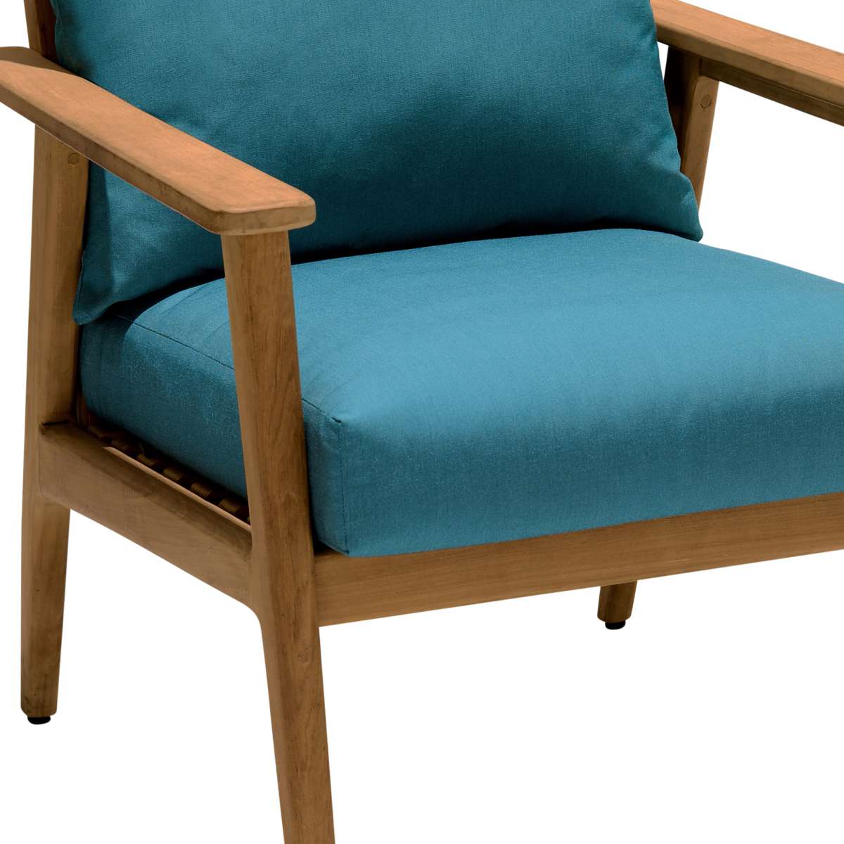 Eve Outdoor Teak Wood Lounge Chair with Teal Olefin By Armen Living | Outdoor Chairs |  Modishstore  - 5