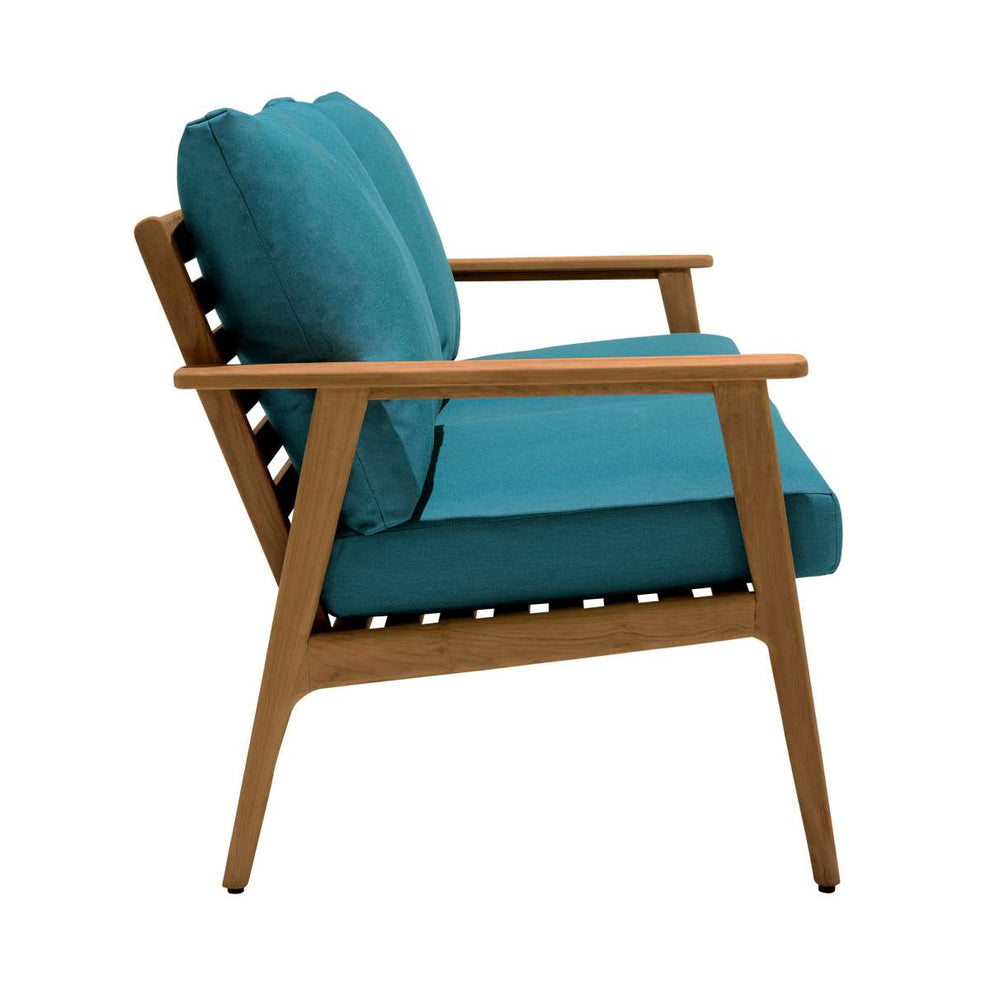 Eve Outdoor Teak Wood Sofa with Teal Olefin By Armen Living | Outdoor Sofas, Loveseats & Sectionals |  Modishstore  - 4