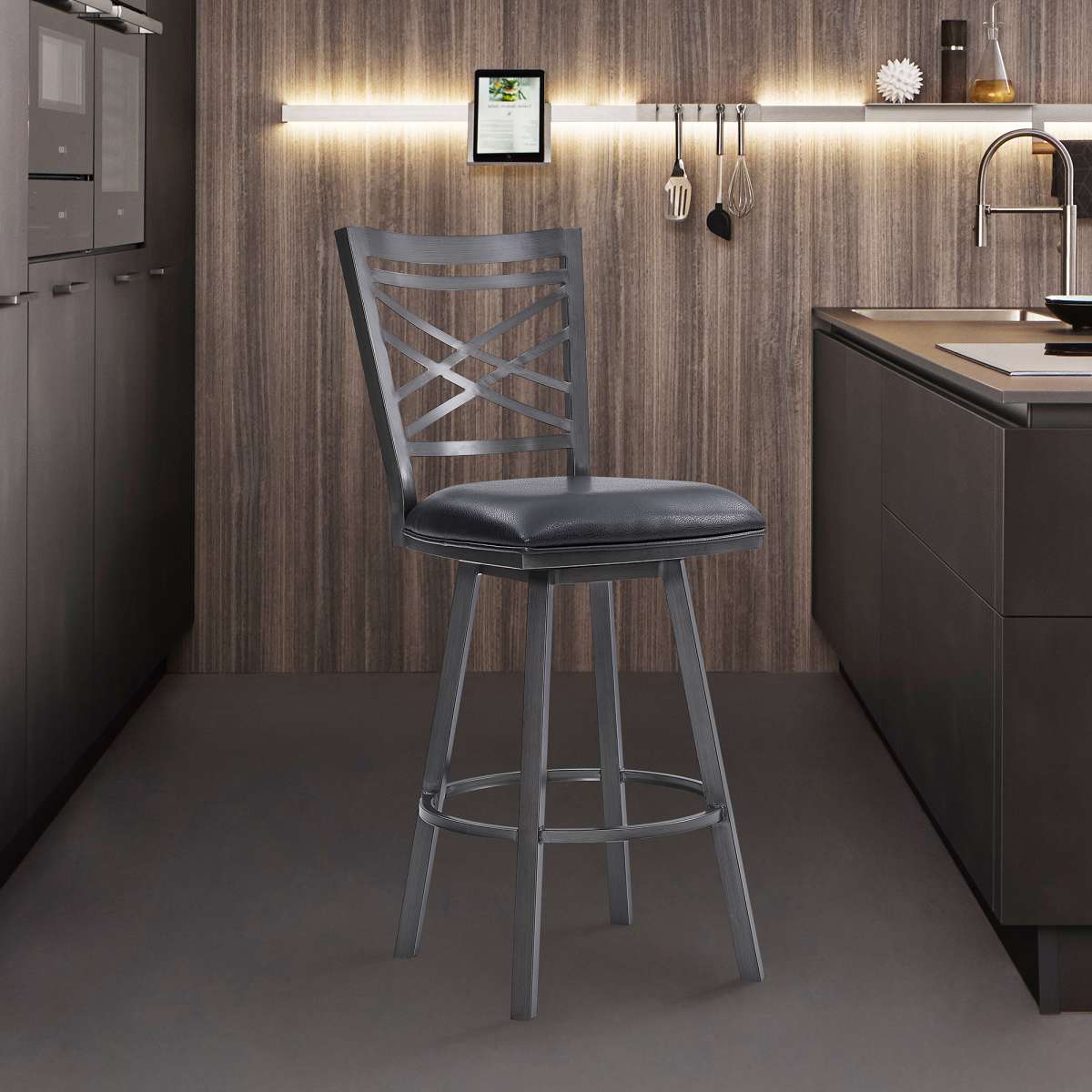 Fargo 30" Counter Height Metal Barstool By Armen Living | Bar Stools | Modishstore