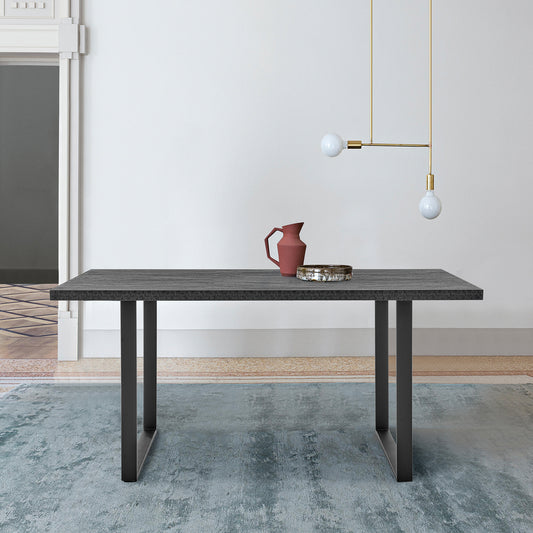 Fenton Dining Table with Charcoal Top and Black Base By Armen Living | Dining Tables | Modishstore
