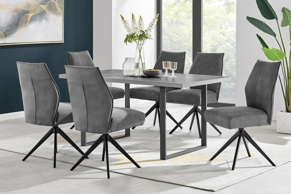 Fenton Dining Table with Charcoal Top and Black Base By Armen Living | Dining Tables | Modishstore - 15