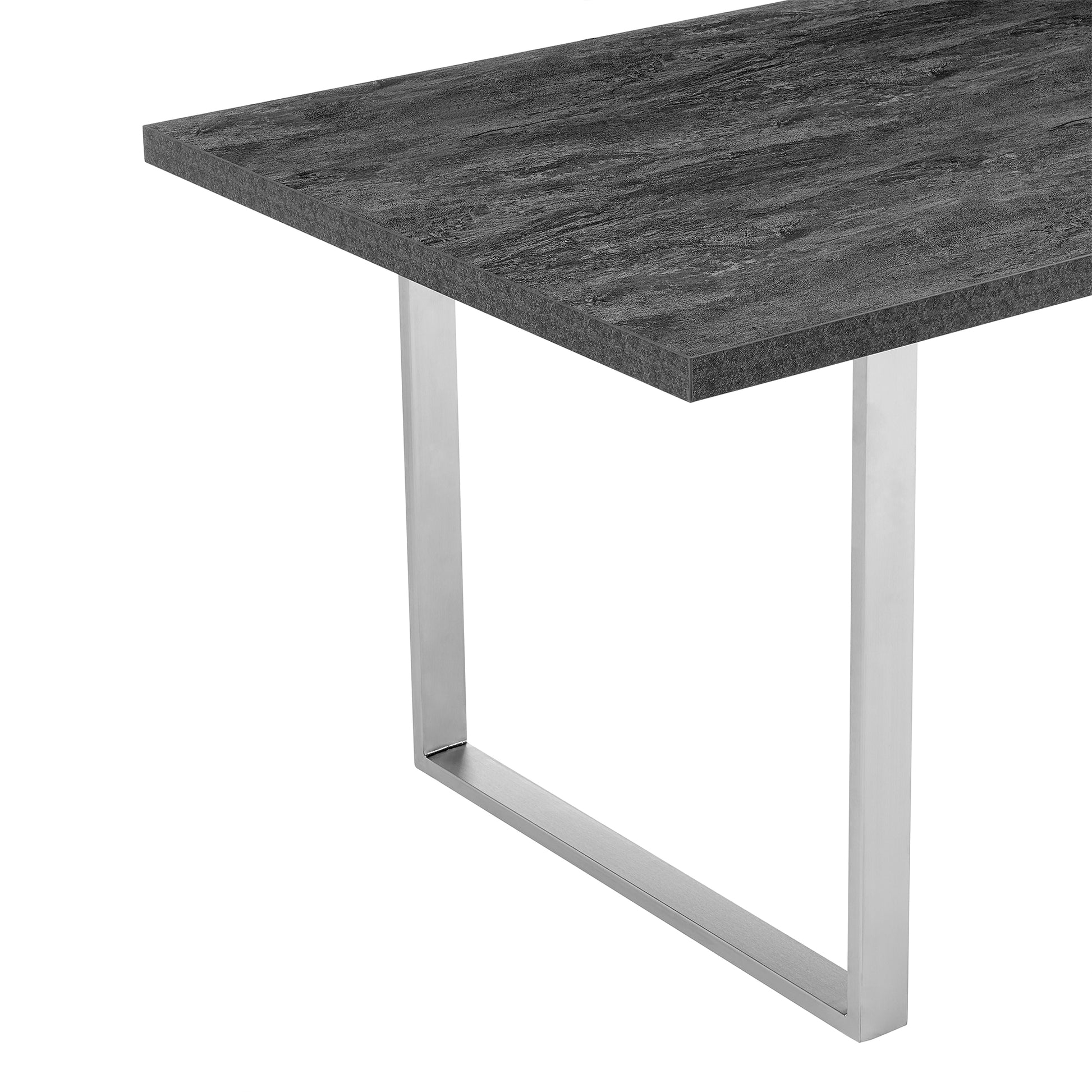 Fenton Dining Table with Charcoal Top and Black Base By Armen Living | Dining Tables | Modishstore - 11