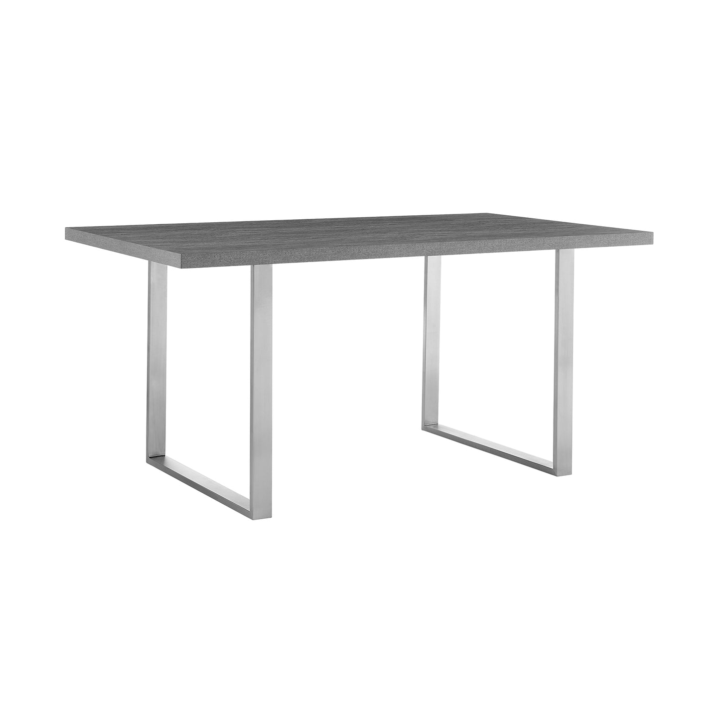 Fenton Dining Table with Gray Top and Brushed Stainless Steel Base By Armen Living | Dining Tables | Modishstore - 4