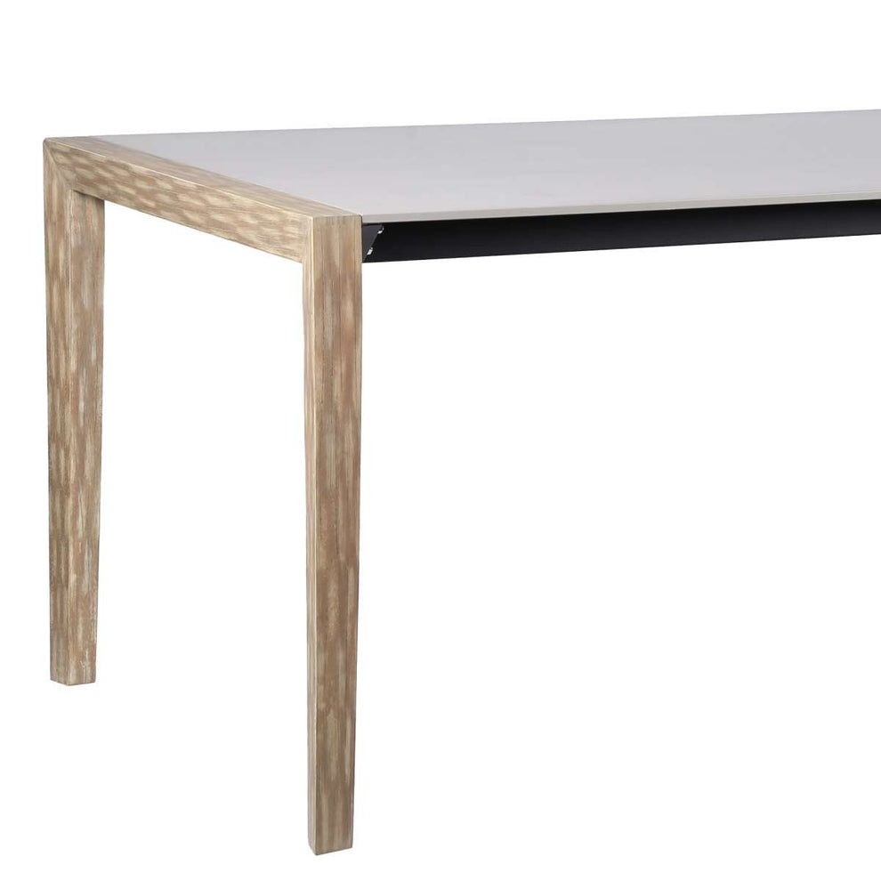 Fineline Indoor Outdoor 80" Rectangle Dining Table in Dark Eucalyptus Wood and Super Stone By Armen Living | Outdoor Tables |  Modishstore  - 8