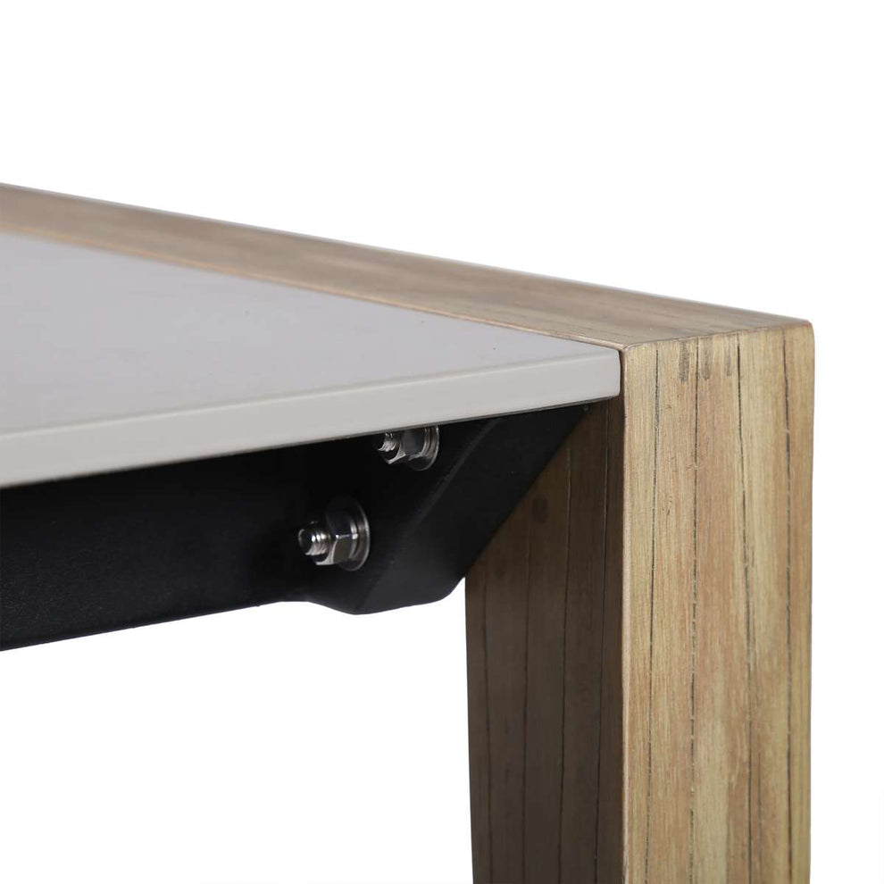 Fineline Indoor Outdoor 80" Rectangle Dining Table in Dark Eucalyptus Wood and Super Stone By Armen Living | Outdoor Tables |  Modishstore  - 11