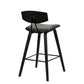 Fox 25.5" Counter Height Grey Faux Leather and Black Wood Mid-Century Modern Bar Stool By Armen Living | Bar Stools | Modishstore - 3