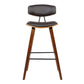 Fox 25.5" Counter Height Brown Faux Leather and Walnut Wood Mid-Century Modern Bar Stool  By Armen Living | Bar Stools | Modishstore - 2