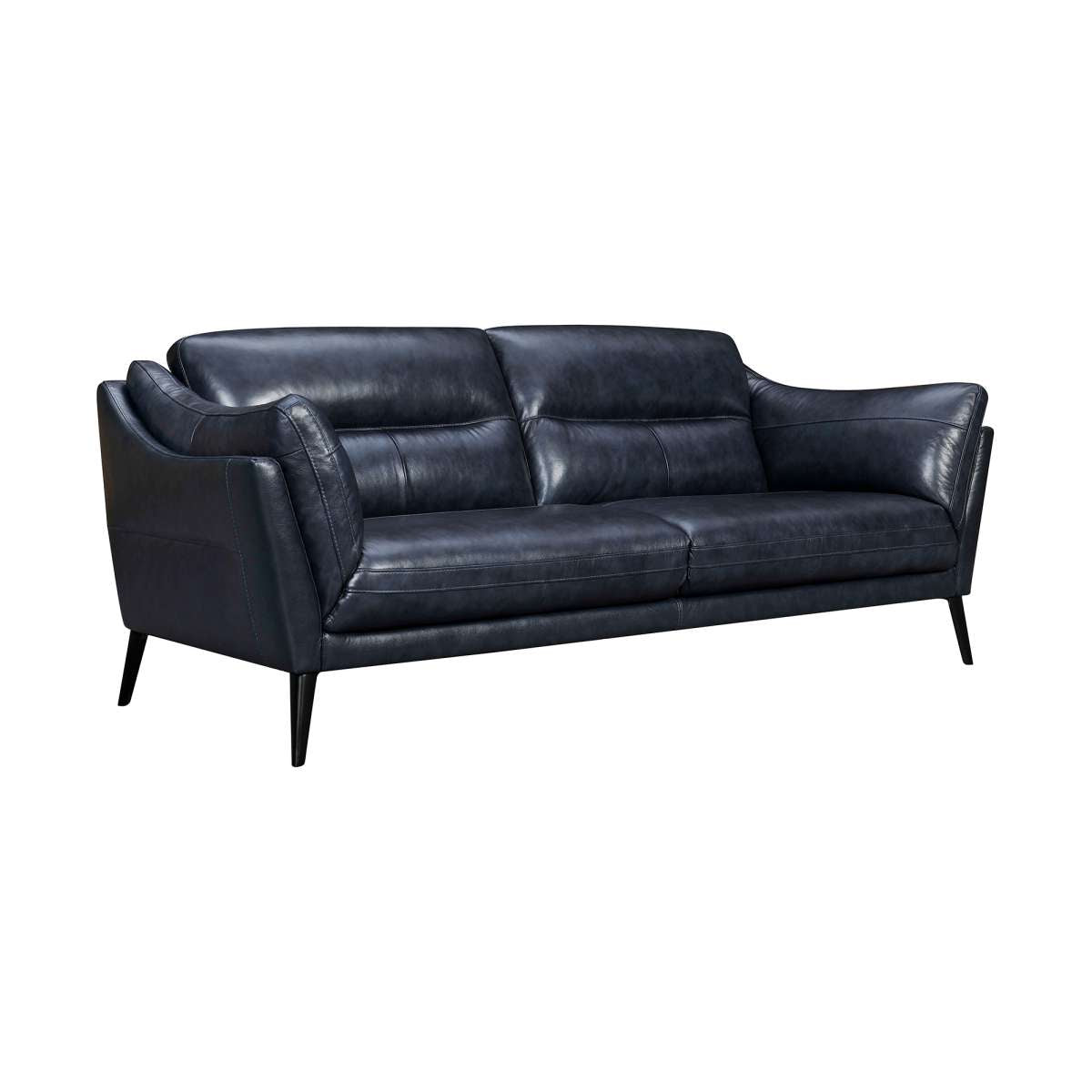 Franz 87" Modern Blue Genuine Leather Sofa By Armen Living | Sofas |  Modishstore  - 2