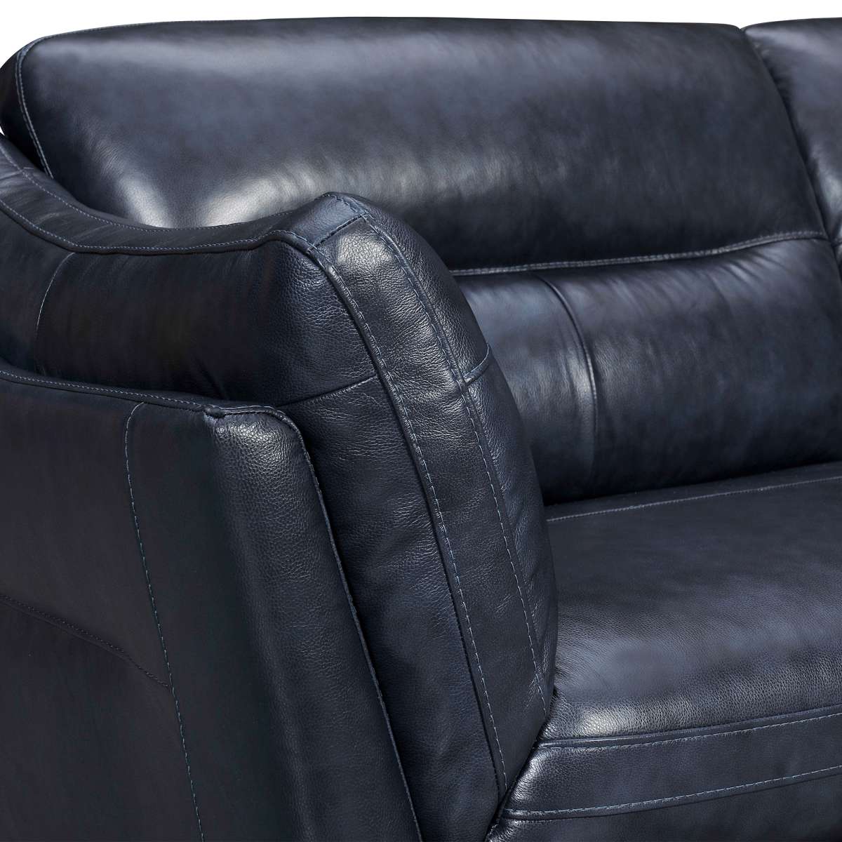 Franz 87" Modern Blue Genuine Leather Sofa By Armen Living | Sofas |  Modishstore  - 8