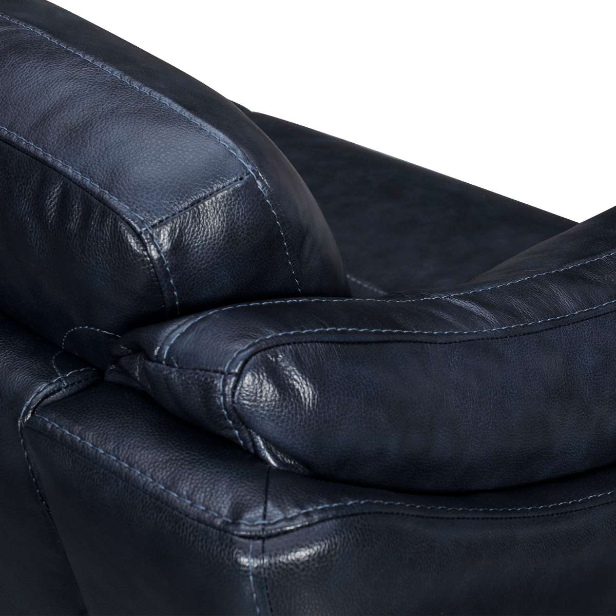 Franz 87" Modern Blue Genuine Leather Sofa By Armen Living | Sofas |  Modishstore  - 5