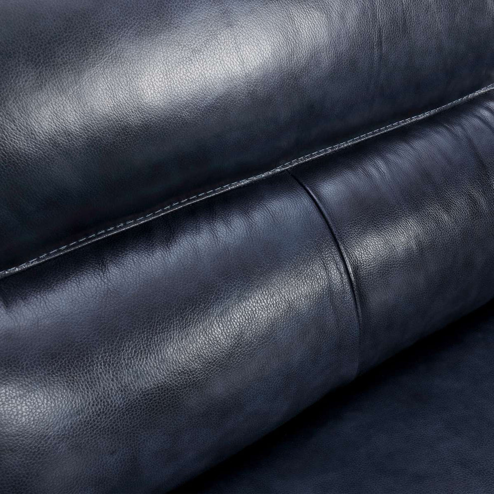 Franz 87" Modern Blue Genuine Leather Sofa By Armen Living | Sofas |  Modishstore  - 6
