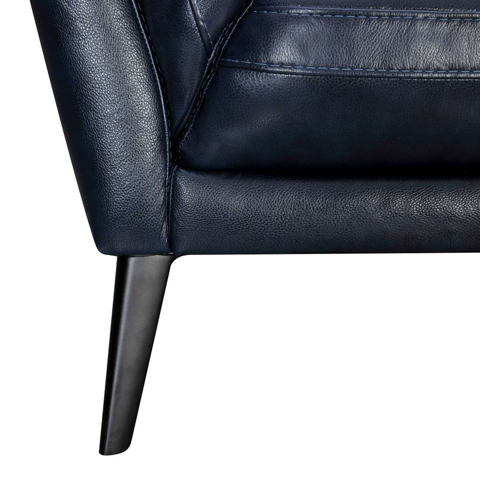 Franz 87" Modern Blue Genuine Leather Sofa By Armen Living | Sofas |  Modishstore  - 7