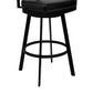 Frisco 26" Counter Height Barstool in Matte Black Finish with Black Faux Leather and Gray Walnut By Armen Living | Bar Stools | Modishstore - 5