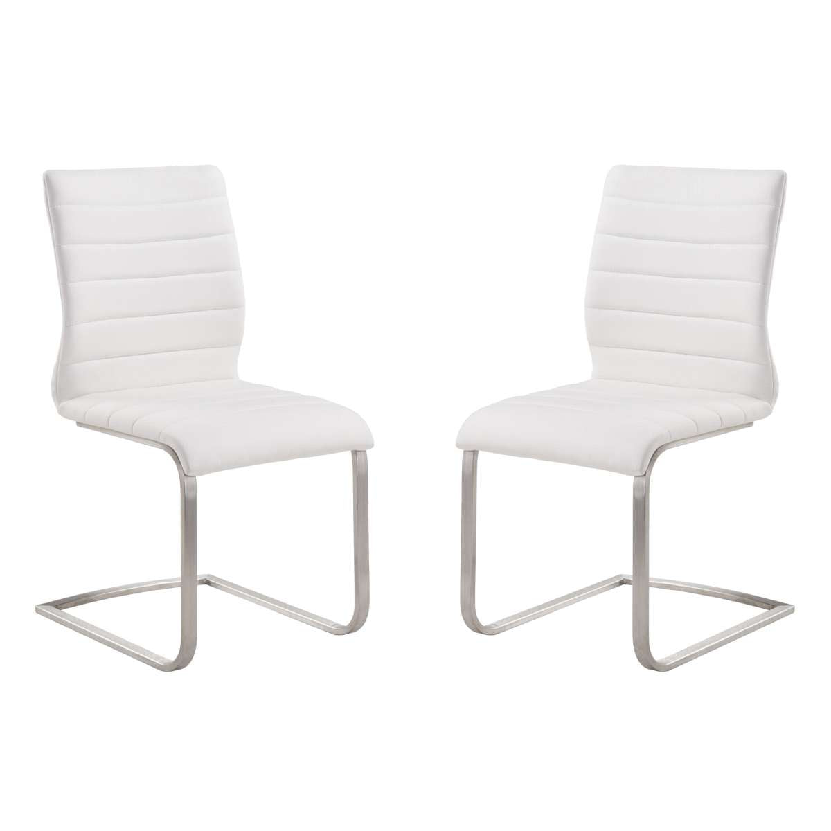 Fusion Contemporary Side Chair In Gray and Stainless Steel - Set of 2 By Armen Living | Dining Chairs | Modishstore - 2