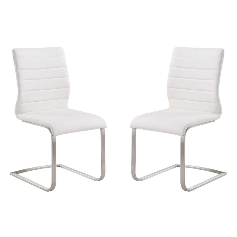 Fusion Contemporary Side Chair In Gray and Stainless Steel - Set of 2 By Armen Living | Dining Chairs | Modishstore - 2