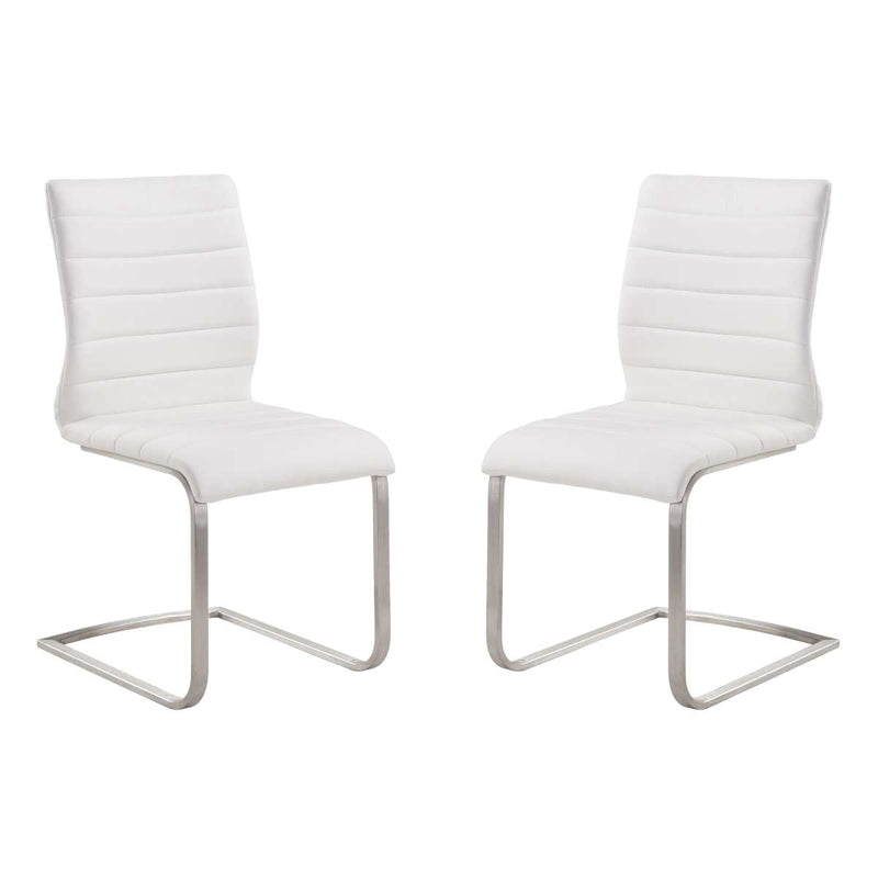 Fusion Contemporary Side Chair In Gray and Stainless Steel - Set of 2 By Armen Living | Dining Chairs | Modishstore - 2