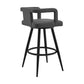 Gabriele 30" Gray Faux Leather and Black Metal Swivel Bar Stool By Armen Living | Bar Stools |  Modishstore  - 4