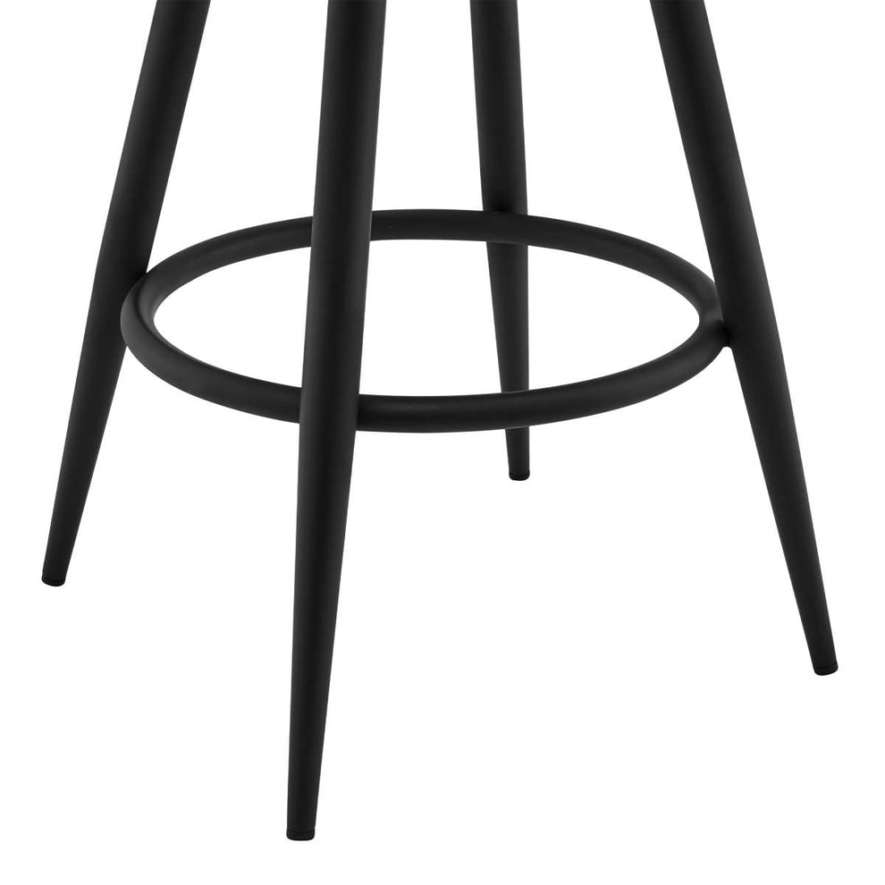 Gabriele 30" Gray Faux Leather and Black Metal Swivel Bar Stool By Armen Living | Bar Stools |  Modishstore  - 7