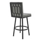 Gem 26" Swivel Modern Black Metal and Gray Faux Leather Bar and Counter Stool By Armen Living | Counter Stools | Modishstore - 4