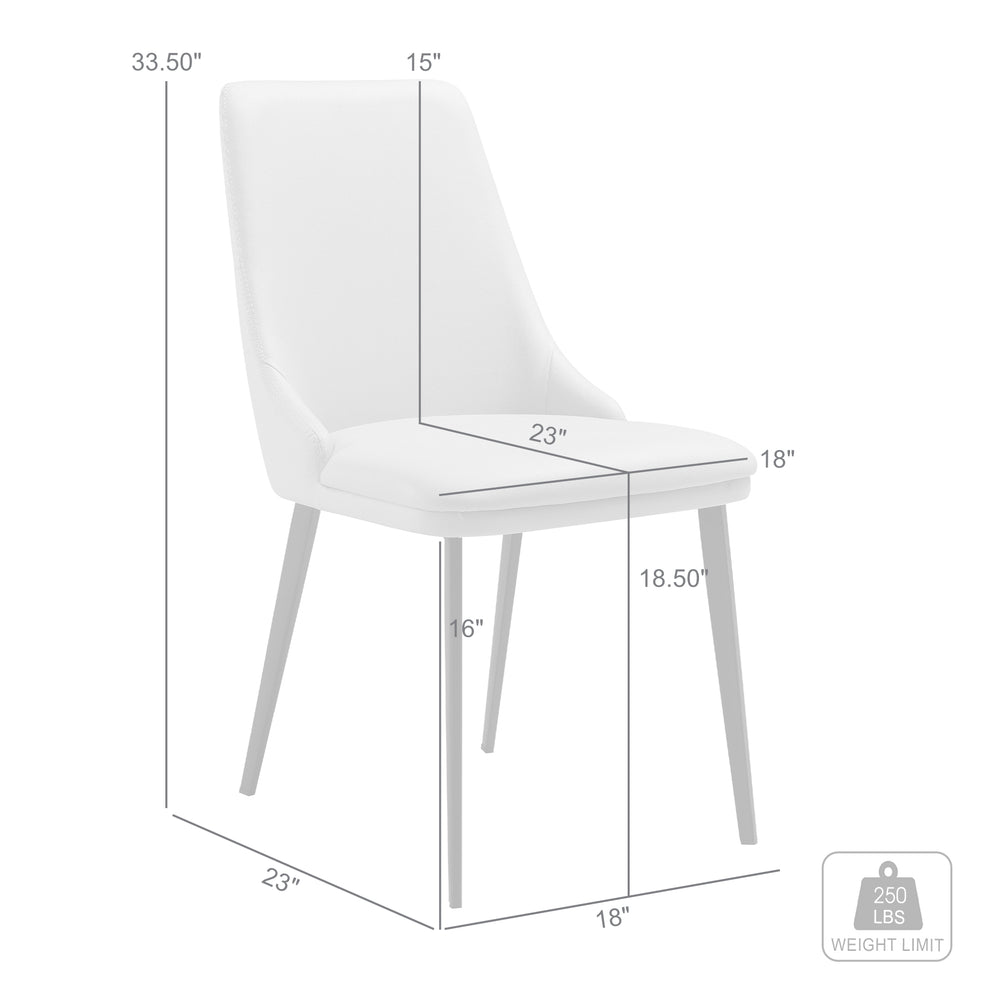 Genesis Upholstered Dining Chair in Taupe Gray Faux Leather with Black Metal Legs - Set of 2 By Armen Living | Dining Chairs | Modishstore - 10