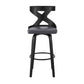 Gayle 30" Swivel Cross Back Grey Faux Leather and Black Wood Bar Stool By Armen Living | Bar Stools | Modishstore - 2