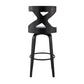 Gayle 30" Swivel Cross Back Grey Faux Leather and Black Wood Bar Stool By Armen Living | Bar Stools | Modishstore - 4