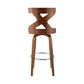 Gayle 30" Swivel Cross Back Cream Faux Leather and Walnut Wood Bar Stool By Armen Living | Bar Stools | Modishstore - 4