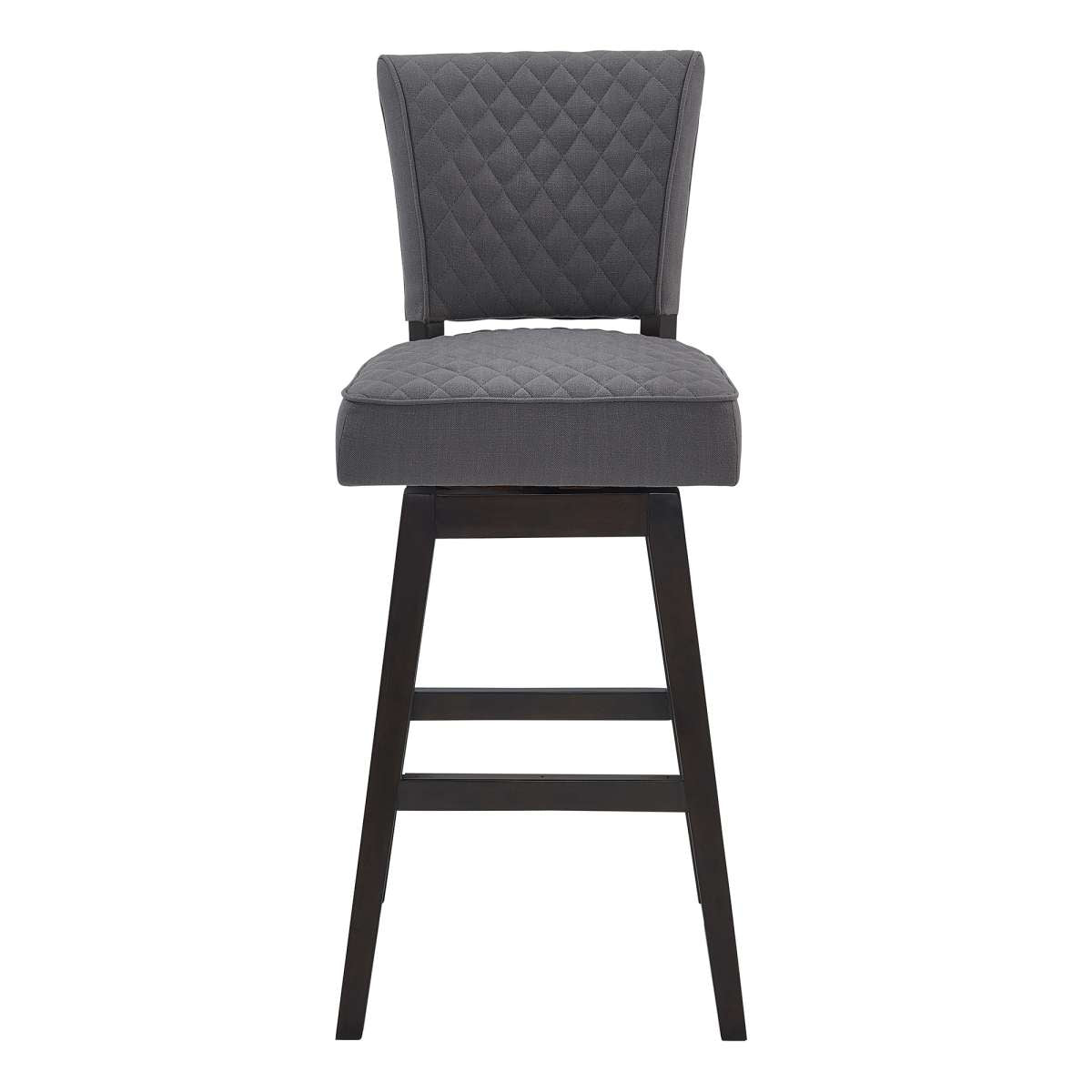 Gia 26" Counter Height Swivel Grey Fabric and Espresso Wood Bar Stool By Armen Living | Bar Stools |  Modishstore  - 3